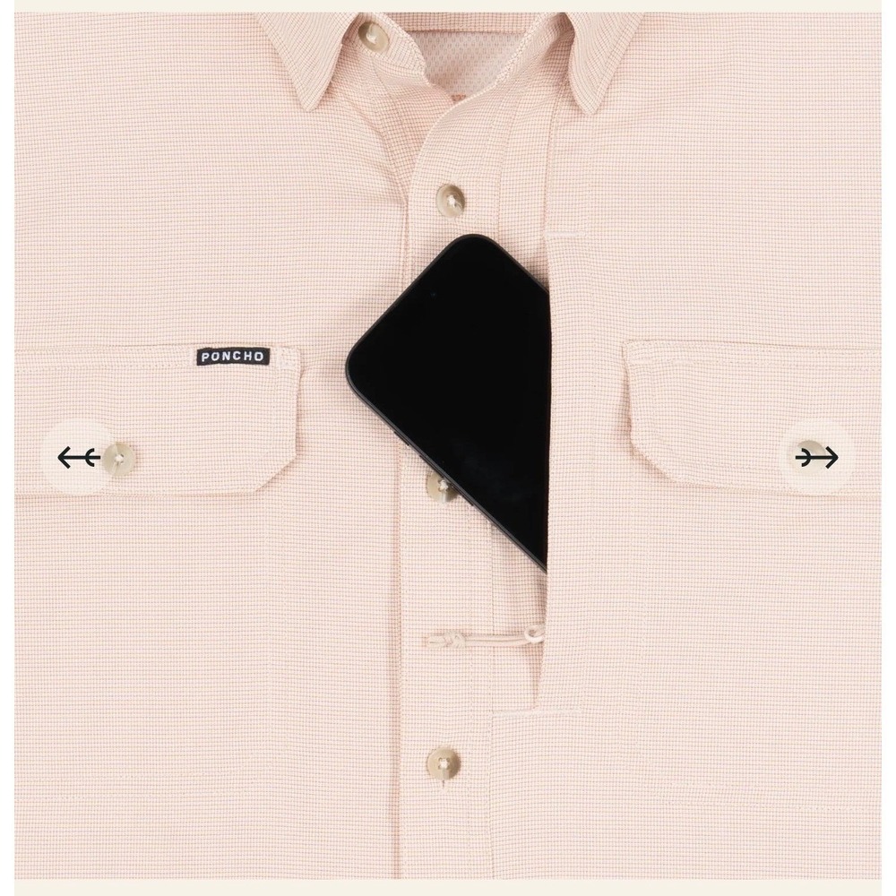 Poncho Outdoors Mens the lavaca Performance Fishing Shirt Magnetic Pockets Large - Picture 3 of 11